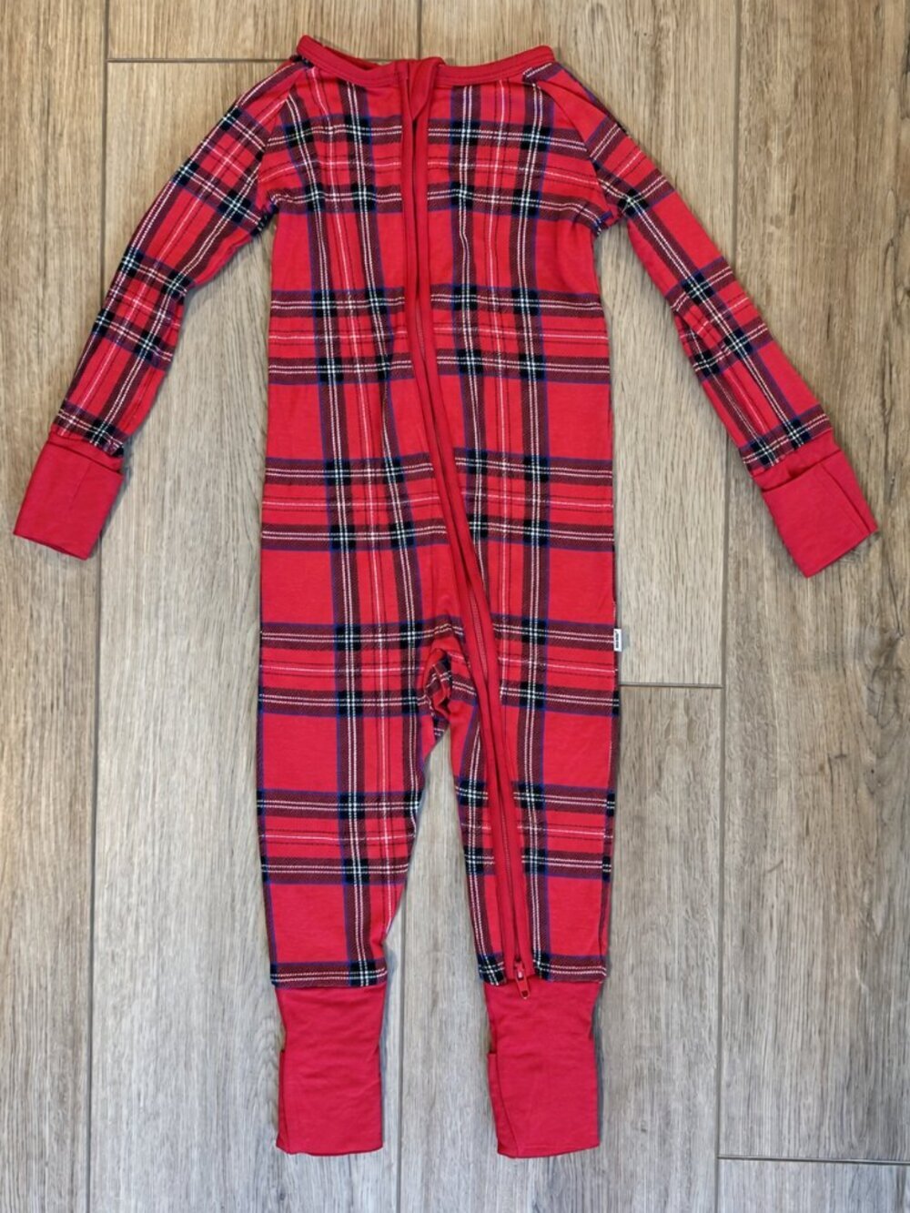 Little Sleepies Holiday Plaid Zippy 6-12 Months - Picture 2 of 4